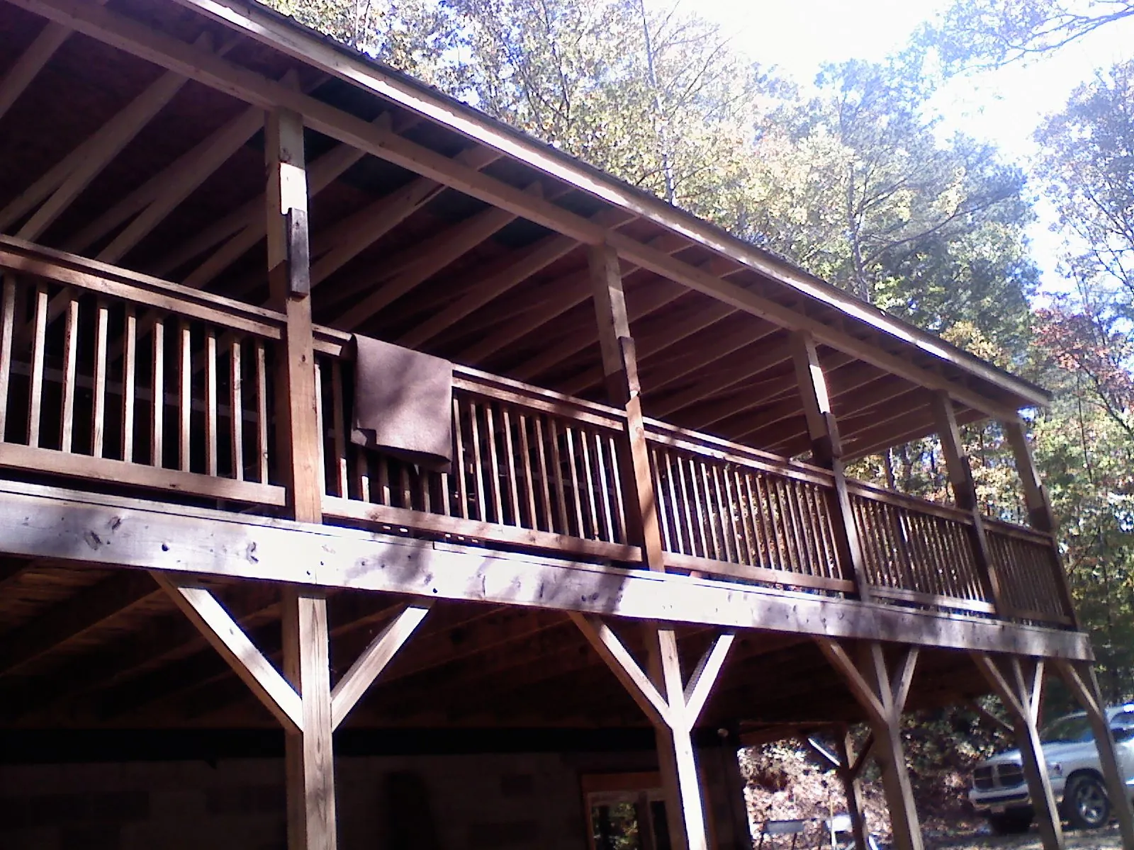 Timber framing under a new elevated porch and deck — Roof Leak Repair in Wenonah by Roofing Brothers